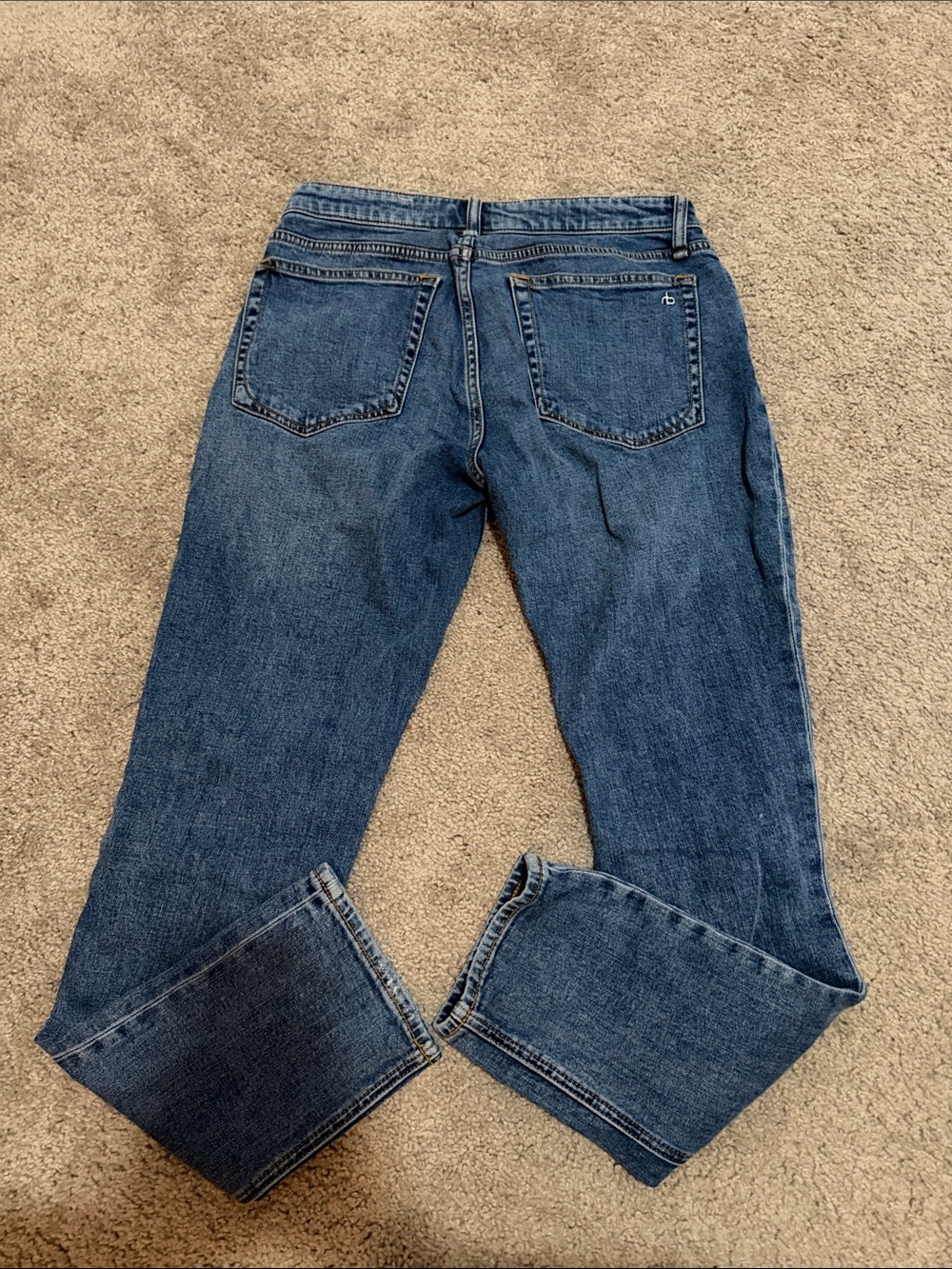 rag & bone Women's Distressed Dark Blue Skinny Jeans - Picture 3 of 3